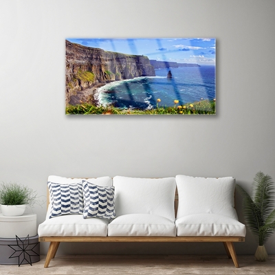 Obraz na skle Záliv skaly more krajina