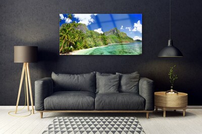 Obraz na skle Pláž hory príroda