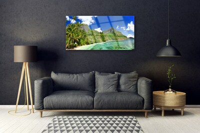 Obraz na skle Pláž hory príroda