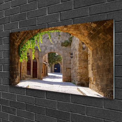 Skleneny obraz Zunel ulička architektúra