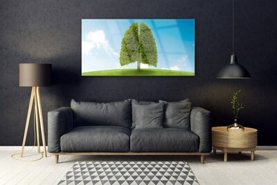 Skleneny obraz Tráva strom pľúca príroda