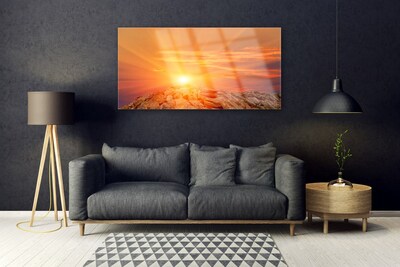 Skleneny obraz Slnko nebo hora krajina