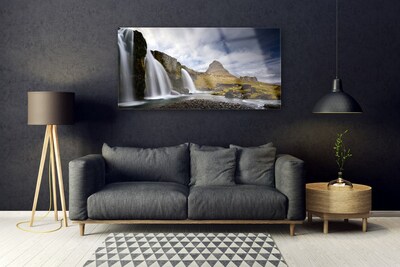 Skleneny obraz Vodopád hory príroda