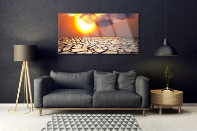 Skleneny obraz Slnko púšť krajina