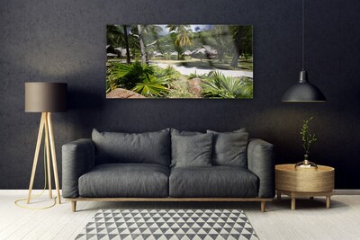 Skleneny obraz Listy palmy stromy príroda