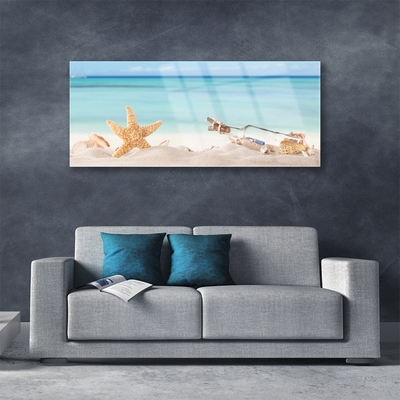 Skleneny obraz Hviezdice mušle pláž