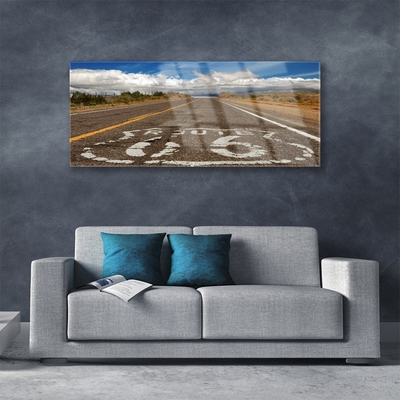 Skleneny obraz Cesta na púšti diaľnica