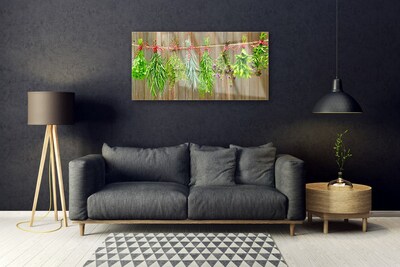 Skleneny obraz Sušené byliny listy príroda