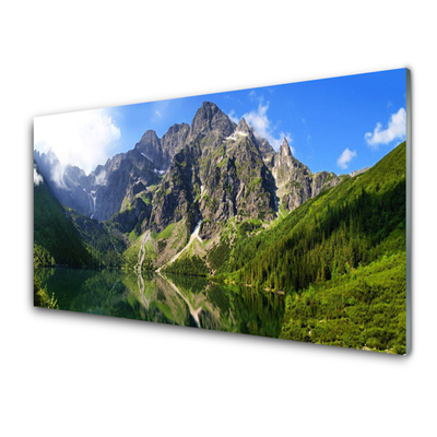 Skleneny obraz Tatry hory morské oko les