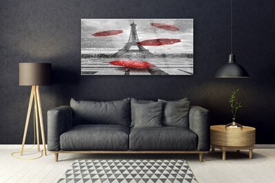 Skleneny obraz Eiffelova veža paríž dáždnik