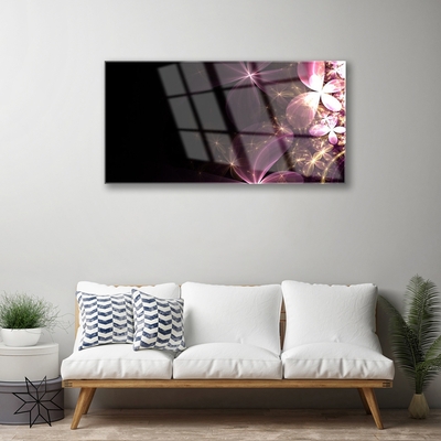 Skleneny obraz Abstrakcie kvety umenie