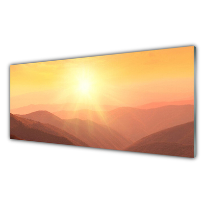Skleneny obraz Slnko hory príroda
