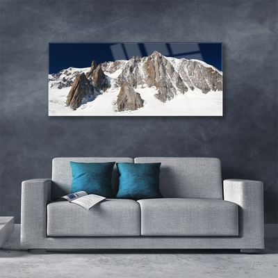 Skleneny obraz Zsněžené horské vrcholy