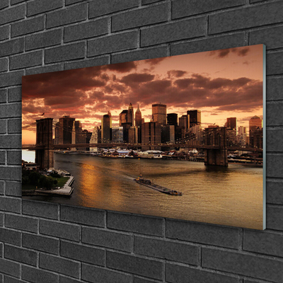 Skleneny obraz Mesto brooklynský most