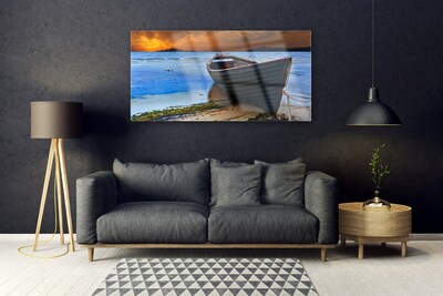 Skleneny obraz Loď more pobrežie pláž