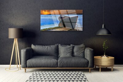 Skleneny obraz Loď more pobrežie pláž