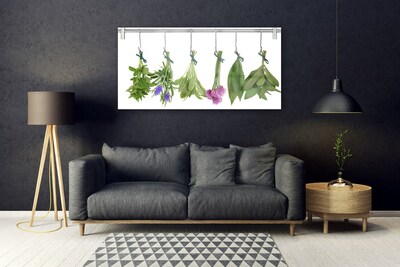 Skleneny obraz Sušené byliny listy kvety