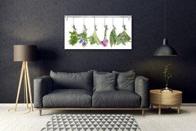 Skleneny obraz Sušené byliny listy kvety