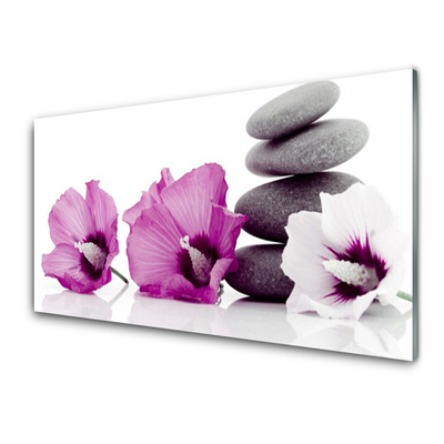 Skleneny obraz Kvety kamene zen kúpele