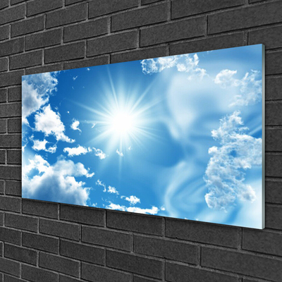 Skleneny obraz Slnko mraky nebo modré