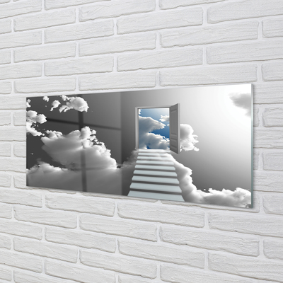 Nástenný panel  Schody mraky dvere