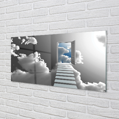 Nástenný panel  Schody mraky dvere