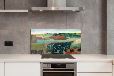 Sklenený obklad do kuchyne Art maľované pohľad vidieka