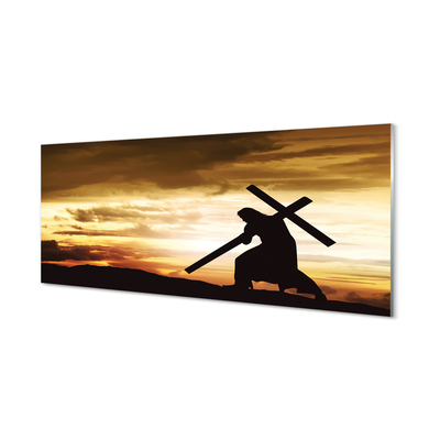 Nástenný panel  Jesus cross západ slnka