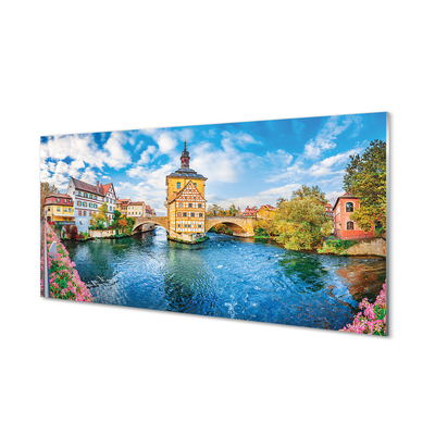 Nástenný panel  Nemecko staré mesto riečny mosty