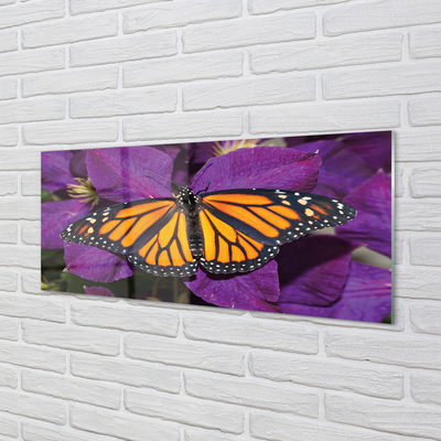 Nástenný panel  Farebný motýľ kvety