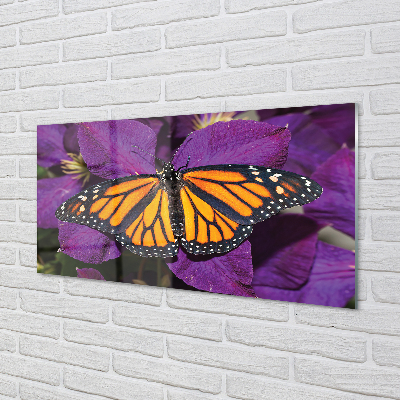 Nástenný panel  Farebný motýľ kvety