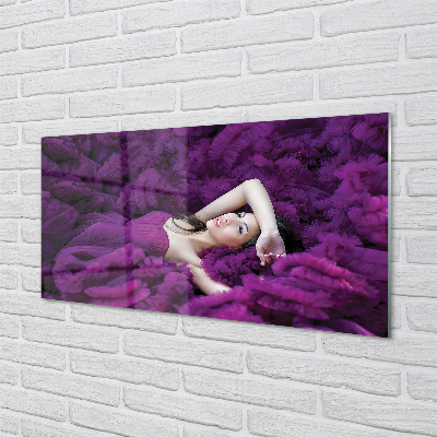Nástenný panel  žena purple
