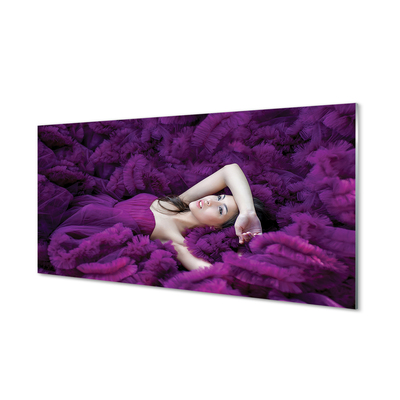 Nástenný panel  žena purple