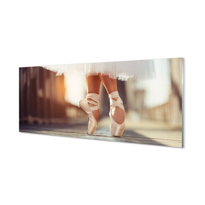 Nástenný panel  Biele baletné topánky ženské nohy