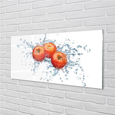 Sklenený obklad do kuchyne paradajky voda