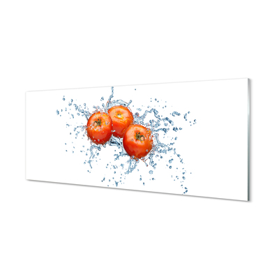 Sklenený obklad do kuchyne paradajky voda