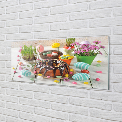 Nástenný panel  Vajíčko torta kvety