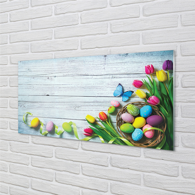 Nástenný panel  Eggs tulipány motýľ