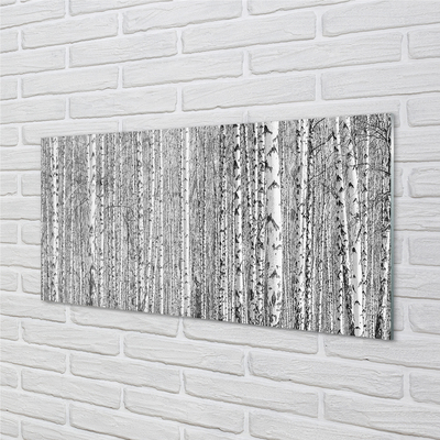 Nástenný panel  Čierna a biela strom les
