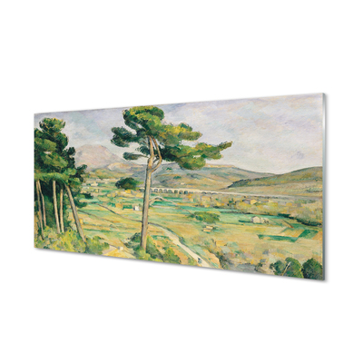 Sklenený obklad do kuchyne Art pohľad na lúku