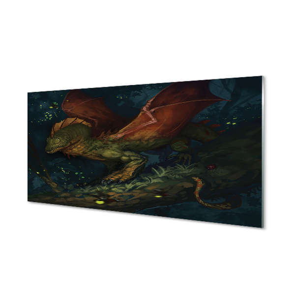Nástenný panel  Zelený drak v lese