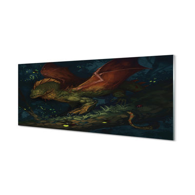 Nástenný panel  Zelený drak v lese