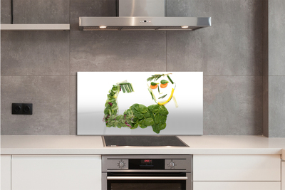 Sklenený obklad do kuchyne Znak so zeleninou