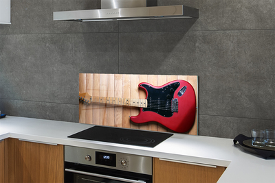 Sklenený obklad do kuchyne Elektrická gitara