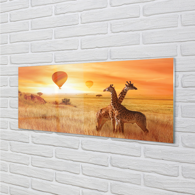 Nástenný panel  Balóny neba žirafa