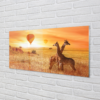 Nástenný panel  Balóny neba žirafa