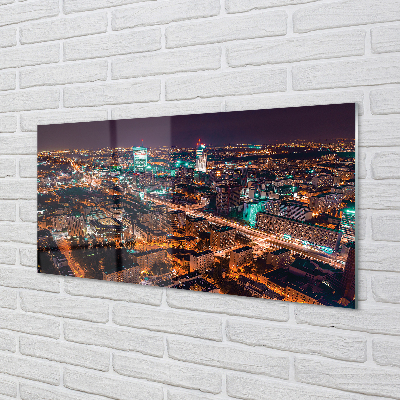 Nástenný panel  Varšava Mesto nočné panorama