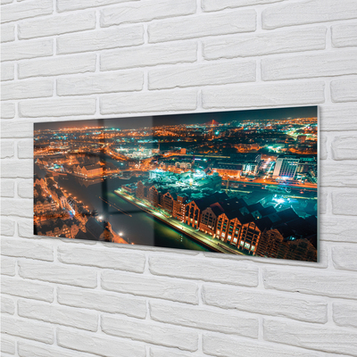 Nástenný panel  Gdańsk River nočné panorama