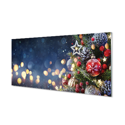 Nástenný panel  Vianočný strom dekorácie sneh