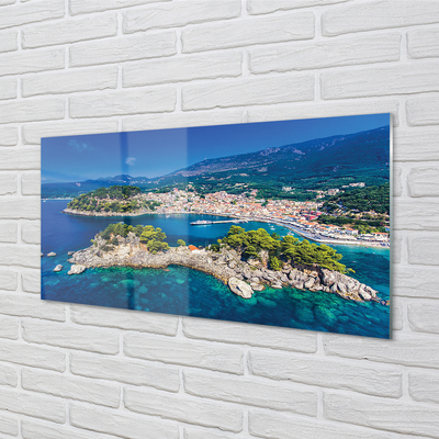 Nástenný panel  Grécko Panorama more mesto